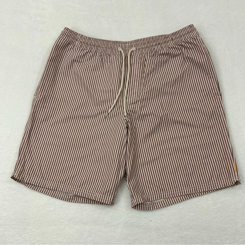Quiksilver Waterman Collection Burgundy White Striped Swim Trunks Board Short XL